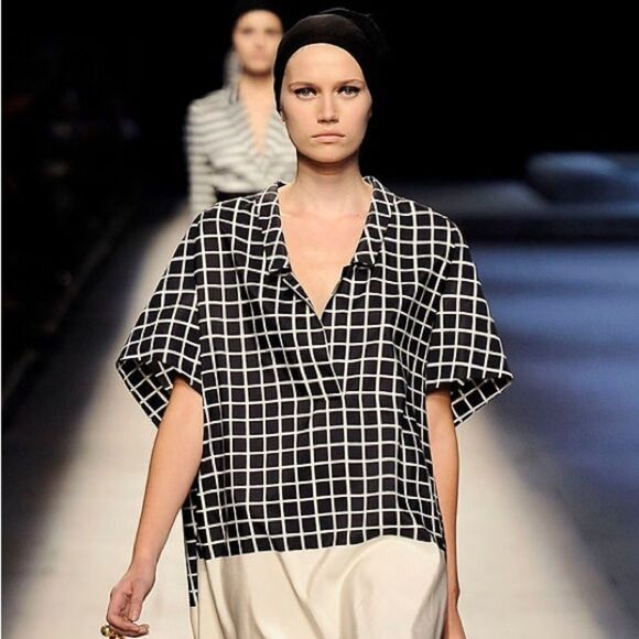 Dries Van Noten Spring 2009 Paris, Cotton Black & White Windowpane Vest Gilet - Picture 16 of 16